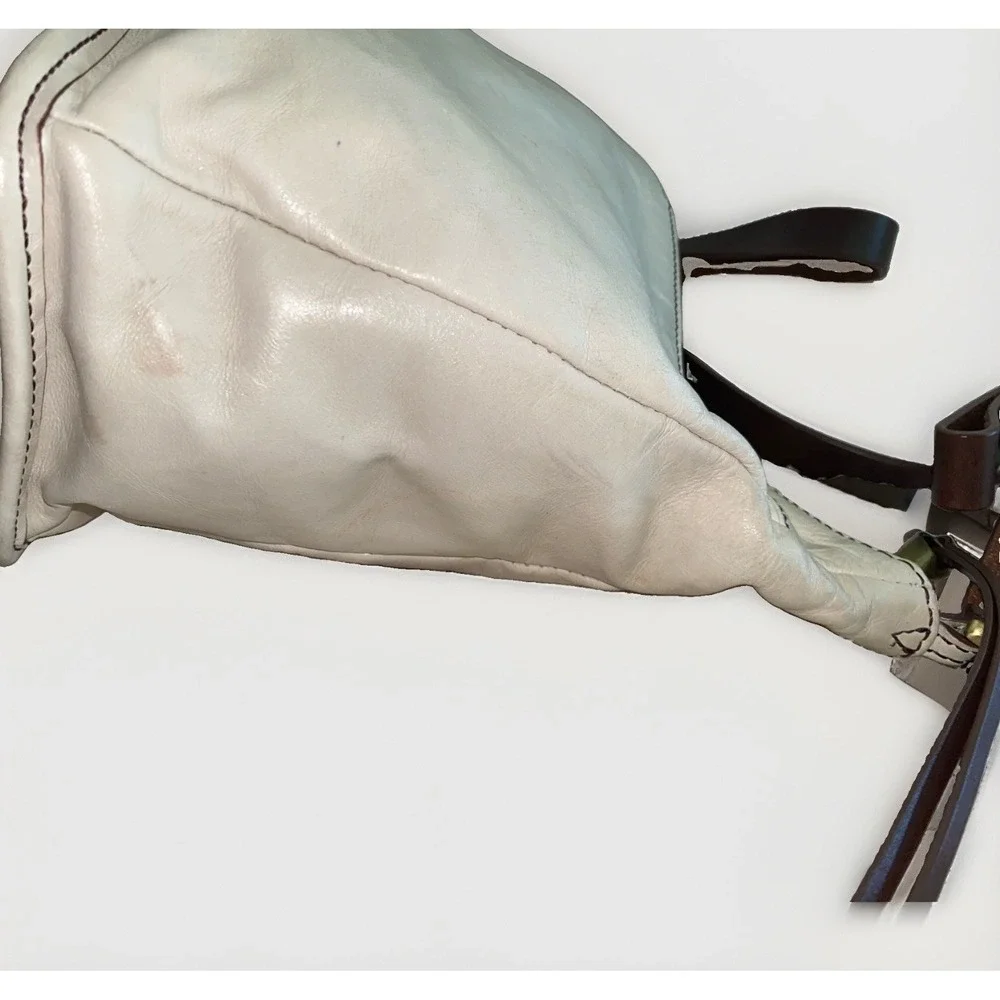 HOBO Aviva Cream Leather Crossbody Bag Ivory Adjustable Shoulder Purse